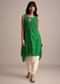 Green Silk Bandhani Print Kurta Dhoti Set