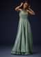 Azure Blue Hand Embroided Double Layer Organza Frill Jumpsuit