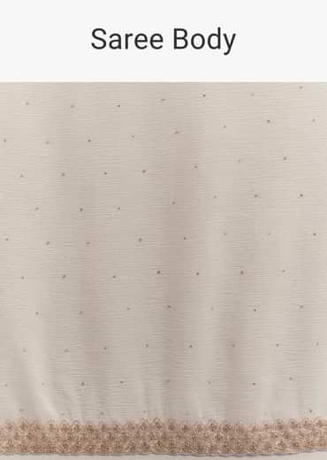 White Crushed Tissue Cutdana Embroidered Saree