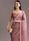 Lavender Crushed Tissue Saree With Stones And Cutdana Embroidery