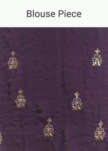 Purple Satin Saree With Gotapatti Work And Scallop Border
