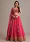 Rani Pink Leheriya Lehenga Set With Zardosi And Sequins Work
