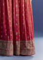 Yellow Tissue Kurta Set With Zari Palazzo And Floral Dupatta
