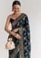 Peacok Blue Saree With Jaal Work And Embellished Stones All Over