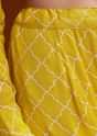 Yellow Printed Chinon Sharara Set With Cut Dana And Sequins