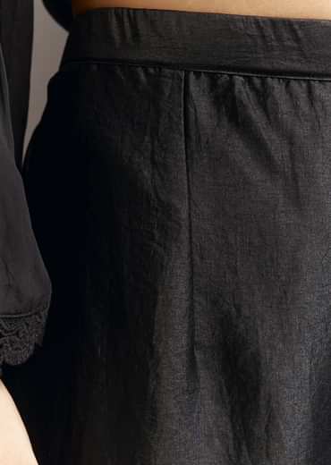 Black High Low Kurta Dupatta Set With Applique Work