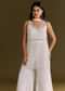 White Crepe Kurta Set With Net Choker Style Dupatta