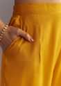 Yellow Bandhani Print Dola Silk Zardosi Kurta Set With Dupatta