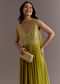 Citrus Green Embroidered Georgette Anarkali With Choker Dupatta