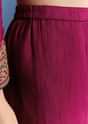 Wine Silk Kurta Set With Zari Palazzo And Butti Dupatta