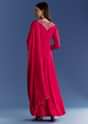 Red Chinon Anarkali With Moti And Gotta Lace Dupatta