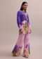 Shell Worked Pastel Purple Linen Summer Co-ord Set With Abstract Floral Prints