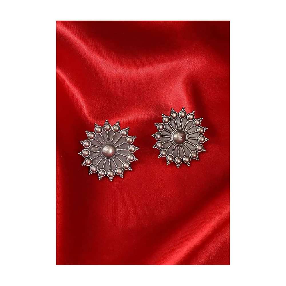Shield Shaped Oxidized Metal Coated Ring Online - Kalki Fashion