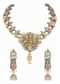 Silver And Multicolor Oxidized Ethnic Boho Necklace Set In Mix Metal