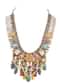 Silver And Multicolor Oxidized Ethnic Necklace In Mix Metal