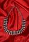 Silver coated fancy necklace in paisley motif only on Kalki