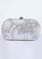 Silver grey sling clutch bag with sequins and zari embellishment only on Kalki
