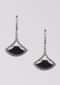 Silver Hoops With Stones And Dangling Black Crystal Online - Kalki Fashion