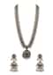 Silver Oxidized Ethnic Necklace Set In Mix Metal