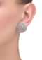 Silver Plated Hemisphere Shaped Studs Enhanced With Bugle Beads Online - Kalki Fashion