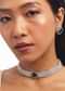Silver And Blue Stone Studded Choker Set