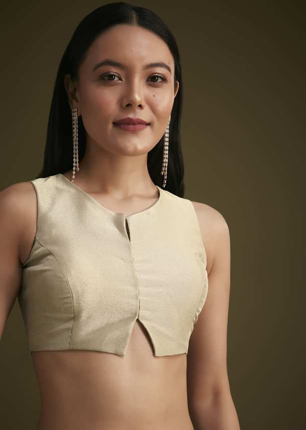 Silver Beige Tissue Sequins Saree With Cutdana Detailing