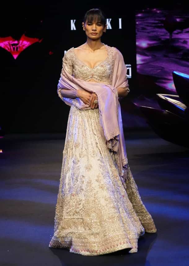 Silver Blush Pink Lehenga With Two Dupattas