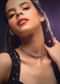 Silver Choker Necklace With Stone Studded Geometric Design