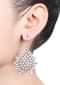 Silver Earrings In Tear Drop Shape Adorned With Checker Stone Made In Sterling Silver By Sangeeta Boochra