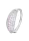 Silver Finish Kada Bracelet With Encrusted Pink Zircon Stones