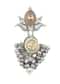 Silver Finish Orange Oxidsed Danglers With Meenakari And Carved Detail