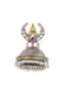 Silver Finish Oxidsed Statement Jhumkas With Meenakari Detail