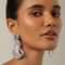 Silver Finish Statement Cocktail Earrings With Zirconia Stones