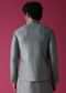 Silver Handwoven Pure Silk Grey Jacket Kurta Set