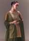Silver Embroidered Tissue Kurta With Velvet Sharara And Dupatta