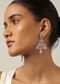 Silver Layered Necklace With White Zirconia And Danglers