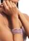 Silver Mix Metal Zircon Bangles Set With Pink Accents