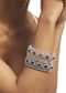 Silver Mix Metal Zircon Bangles Set With Purple Accents