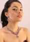 Silver Necklace & Earrings With Red Stones Infused In An Swarovski Finish