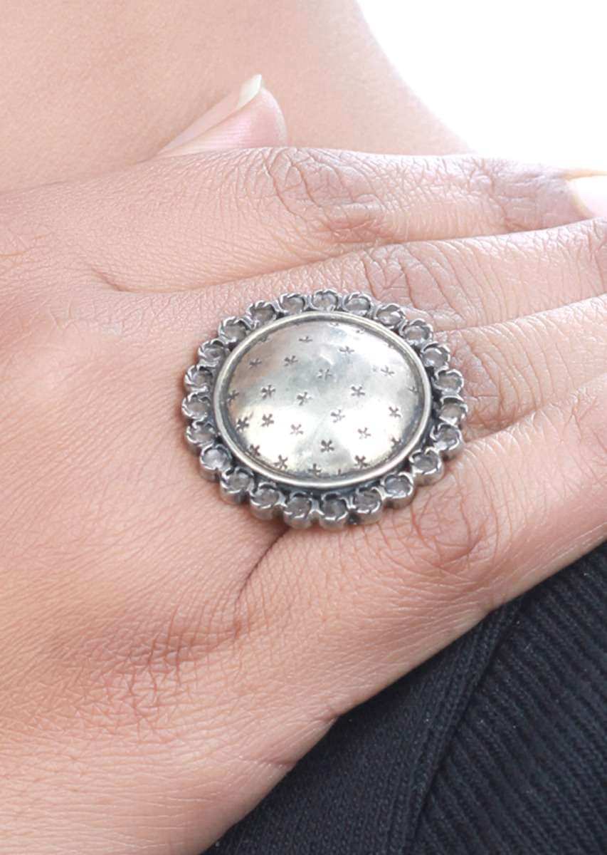Silver Ring Handmade In Floral Design Made In Sterling Silver By Sangeeta Boochra