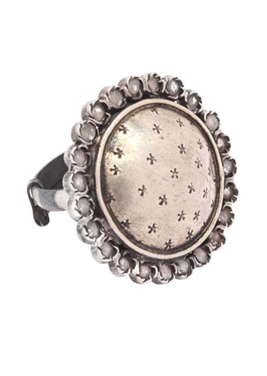 Silver Ring Handmade In Floral Design Made In Sterling Silver By Sangeeta Boochra