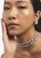 Silver Square Studded Zircon Choker Set