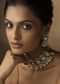 Silver Victorian Polki Choker Set With Pearls