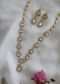 Silver Victorian Polki Necklace Set In Gold Plated Silver Alloy