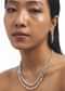 Silver Zircon Embellished Layered Necklace And Earrings Set