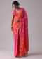 Ski Patrol Red Woven Ombre Saree In Organza