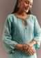 Sky Blue Bandhani Embroidered Kurta Dhoti
