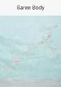 Sky blue linen saree in floral jaal embroidery only on kalki