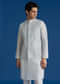 Sky Blue Silk Embroidered Jacket Kurta Set