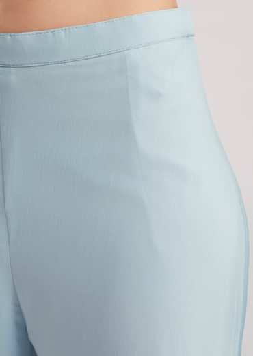 Sky Blue Georgette Palazzo Set With Embroidered Cape